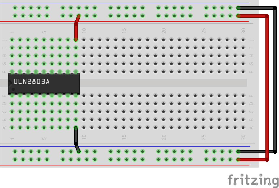 ULN2803 on Breadboard